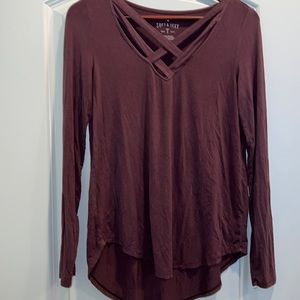 Purple long sleeve tee from American eagle